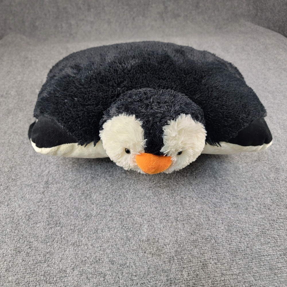 Pillow Pets Penguin‎ Plush Stuffed Animal Folding Pillow Black White 19 inch